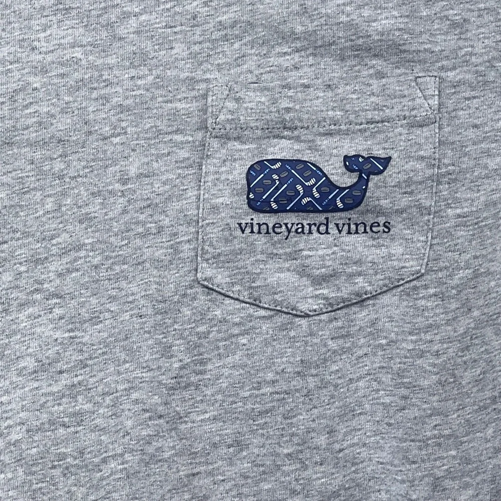 Vineyard Vines Youth‎ 12-14 Long Sleeve Gray Pocket Tee Whale Logo Shirt